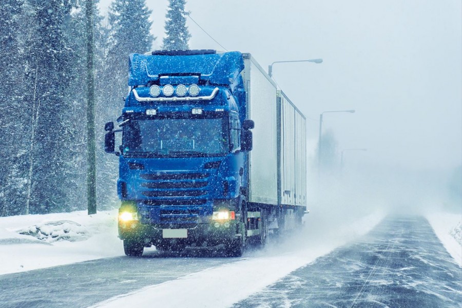 Zimowy transport na terenie Skandynawii